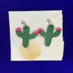 Cactus Polymer Clay Gold Plated Earrings