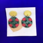 Roses Polymer Clay Gold Plated Earrings